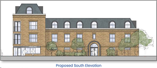 Lot: 97 - PUBLIC HOUSE WITH PLANNING FOR RE-DEVELOPMENT - Proposed South Elevation